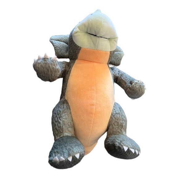 Triceratops Kohls cares moss green and gold chest 3 little dinosaurs. 12” plush - Picture 4 of 7